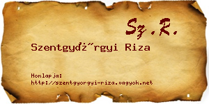 Szentgyörgyi Riza névjegykártya